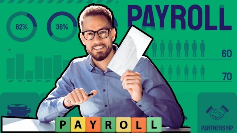 A smiling financial expert in glasses holds up a paycheck, illustrating how a payroll savings program helps you take control of your earnings for a secure future
